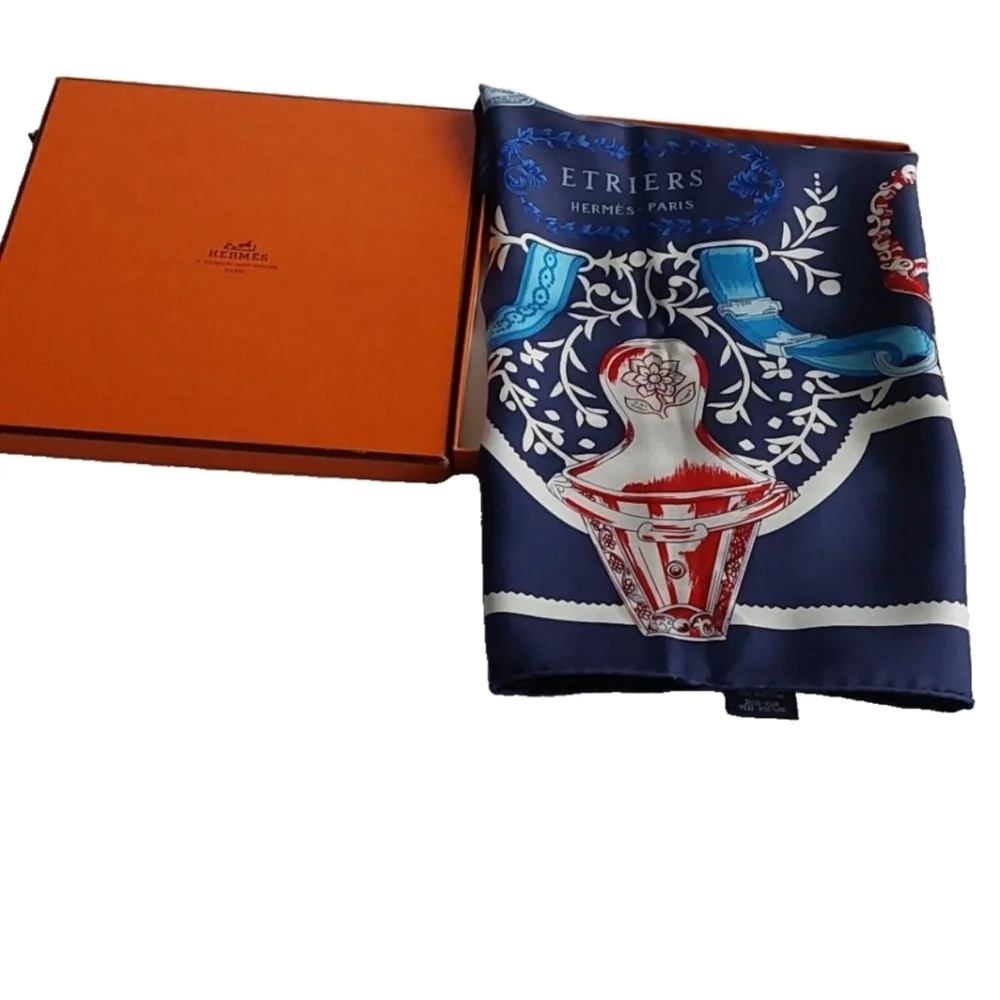HERMÈS _ PARIS ETRIERS Multicolored Silk Scarf - Picture 3 of 15